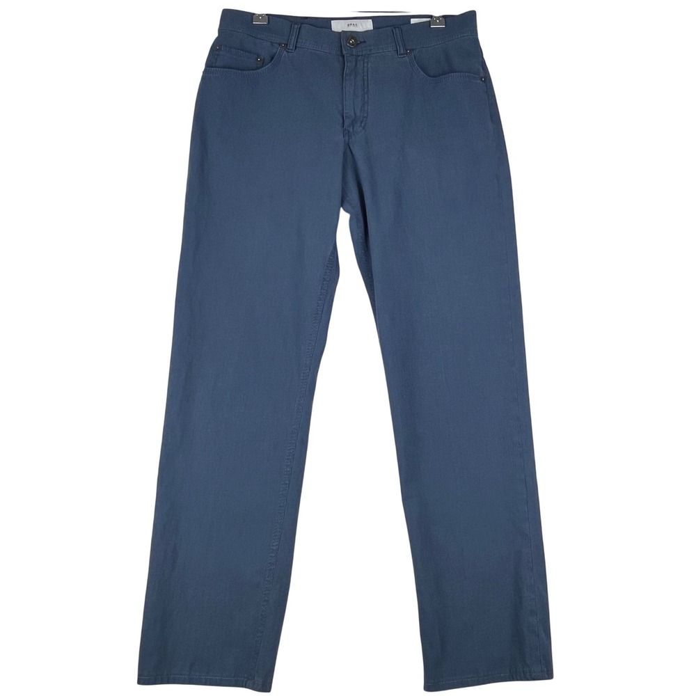 Brax Pants Mens‎ 33/34 Blue Style Cooper Fancy Regular Fit Textured Trousers